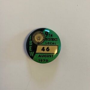 Vintage Button for the International Brotherhood of Electrical Workers (IBEW)